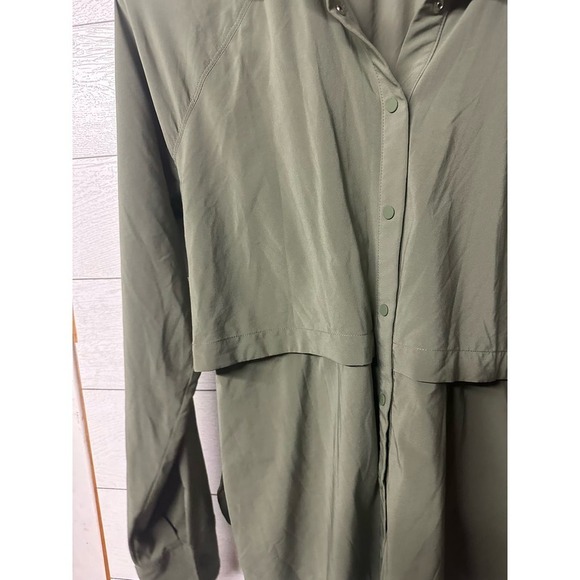 Athleta North Star Snap Button Down Shirt Jacket- laurel olive green - Picture 7 of 8